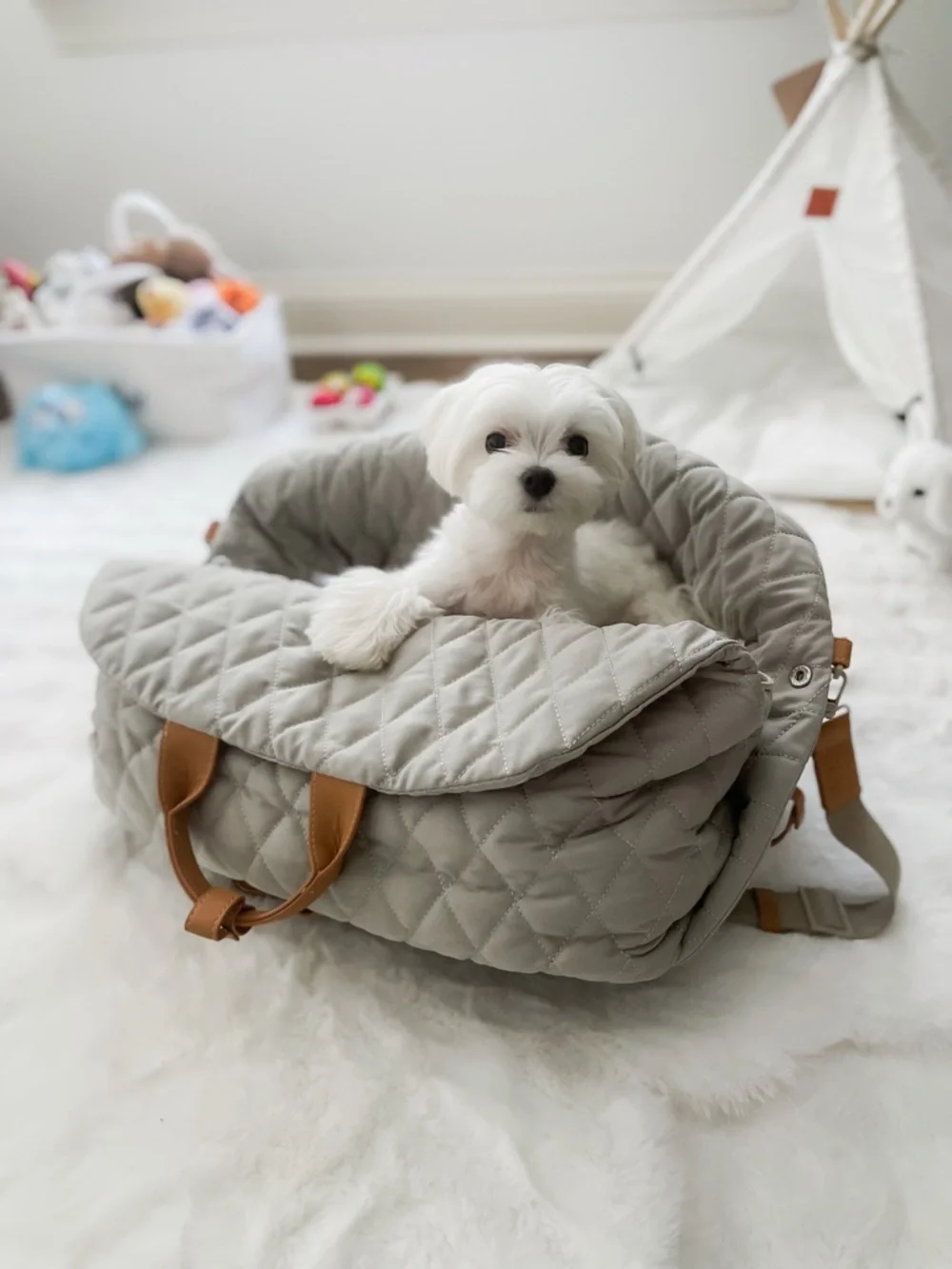 NEW Luxury Dog/Cat Nooee Lola Style Quilted Carrier Purse, Bed & Car seat 3in1